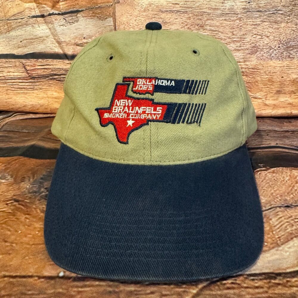 Kudzu Oklahoma Joe's New Braunfels Smoker Co. Baseball Cap Adjustable Khaki Navy